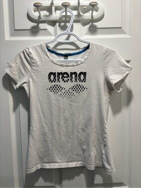 Arena 100% Cotton Women's White Logo T-Shirt